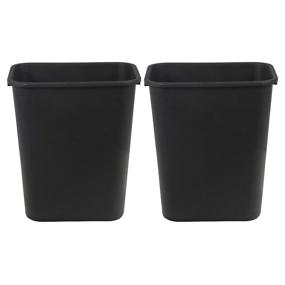 img 4 attached to Efficient Office Waste Solution: AmazonCommercial 7 Gallon Commercial Office Wastebasket, Black, 2-Pack