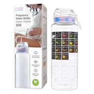 🤰 belly bottle pregnancy water bottle intake tracker with weekly milestone stickers (bpa-free) - essential pregnancy gifts for first-time moms logo