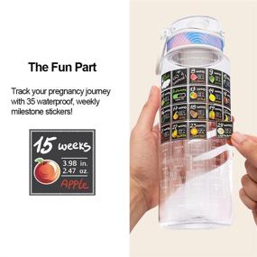 img 1 attached to 🤰 Belly Bottle Pregnancy Water Bottle Intake Tracker with Weekly Milestone Stickers (BPA-Free) - Essential Pregnancy Gifts for First-time Moms