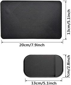 img 3 attached to 🕶️ ACKLLR 7-Pack Car Dashboard Anti-Slip Mat - Heat Resistant Sticky Non-Slip Ripple Gel Latex Dash Grip Pad for Cell Phone Sunglasses Keys Coins in 2 Convenient Sizes (Black)