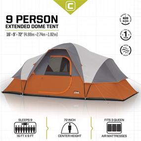 img 3 attached to 🏕️ Spacious and Sturdy: Unveiling the Core 9 Person Extended Dome Tent