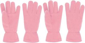 img 4 attached to 🧤 2-Pack Warm Fleece Gloves for Kids, Ideal for Boys or Girls during Winter