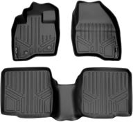 smartliner custom fit floor mats 2 row liner set black - 2015-2016 ford explorer - no 2nd row center console logo