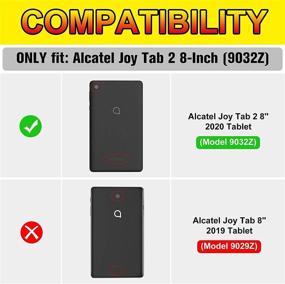 img 3 attached to 📱 Protective JSUSOU Silicone Case for Alcatel Joy Tab 2 8 inch 2020 (Model: 9032Z) – Drop Proof with Kickstand, Ideal for Kids – Black