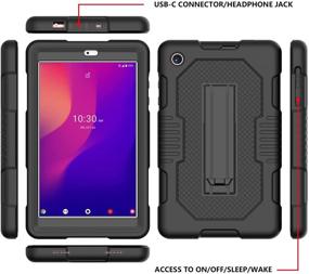 img 2 attached to 📱 Protective JSUSOU Silicone Case for Alcatel Joy Tab 2 8 inch 2020 (Model: 9032Z) – Drop Proof with Kickstand, Ideal for Kids – Black