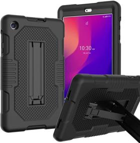 img 4 attached to 📱 Protective JSUSOU Silicone Case for Alcatel Joy Tab 2 8 inch 2020 (Model: 9032Z) – Drop Proof with Kickstand, Ideal for Kids – Black