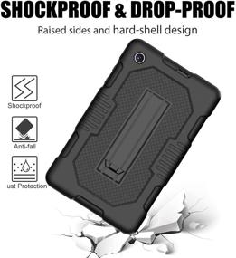 img 1 attached to 📱 Protective JSUSOU Silicone Case for Alcatel Joy Tab 2 8 inch 2020 (Model: 9032Z) – Drop Proof with Kickstand, Ideal for Kids – Black