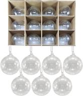 🎄 unforgettable festive charm: drmht kaowod 3.15-inch classic christmas wedding party decorated clear glass ball ornament set (12-piece) logo