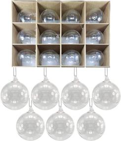 img 4 attached to 🎄 Unforgettable Festive Charm: DRMHT Kaowod 3.15-Inch Classic Christmas Wedding Party Decorated Clear Glass Ball Ornament Set (12-Piece)