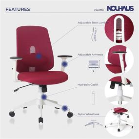 img 1 attached to 🪑 Elevate Your Workstation with the NOUHAUS Palette Ergonomic Office Chair - Burgundy