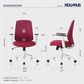 img 3 attached to 🪑 Elevate Your Workstation with the NOUHAUS Palette Ergonomic Office Chair - Burgundy