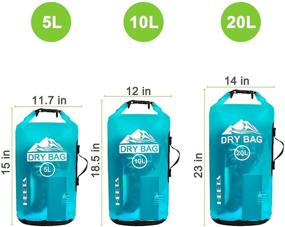 img 3 attached to 🎒 Водонепроницаемая сухая сумка HEETA для женщин и мужчин, 5 л/ 10 л/ 20 л, с защитным чехлом для телефона, легкая рюкзак с сухим хранением, для путешествий, плавания, катания на лодках, каякинга, кемпинга и пляжа - Усиленная SEO.