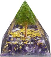 🔮 enhance your spiritual journey: rockcloud tree of life orgone pyramid with amethyst crystal stone energy generator for yoga, reiki, and meditation логотип