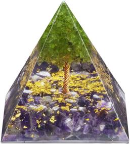 img 4 attached to 🔮 Enhance Your Spiritual Journey: Rockcloud Tree of Life Orgone Pyramid with Amethyst Crystal Stone Energy Generator for Yoga, Reiki, and Meditation