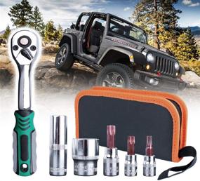 img 4 attached to 🔧 Набор инструментов для установки и снятия дверей Jeep Wrangler JL JK с мягкой и твёрдой верхней частью - Замена шлицевых винтов для 2007-2019 | Заменяет 82214166AB 68361574AB | 2-4 двери