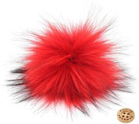 img 3 attached to 12pcs Handmade Red Fluffy Faux Raccoon Fur Pompoms - Perfect for Knitted Hats, Scarves, Shawls, Keychains & Accessories - 5.5 inches