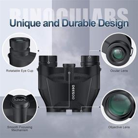 img 3 attached to 🔭 Deesoo 12x25 Compact Binoculars: Clear Weak Light Vision for Bird Watching, Hunting, Hiking, Concerts & Wildlife