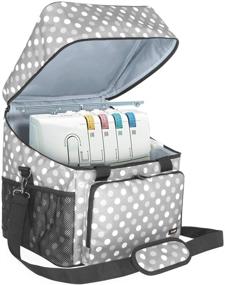 img 4 attached to 🧵 Luxja Serger Case: Stylish Gray Dots, Patented Design with Storage Pockets for Most Standard Overlock Machines - Keep Your Serger Safe and Organized!