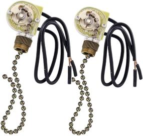 img 4 attached to Zing Ear ZE-109 Ceiling Fan Pull Chain 🔧 Switch - 3 Speed - Bronze - 2 Pack