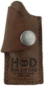 img 4 attached to Handmade Rustic Leather Lighter Protective Case in Bourbon Brown - Hide & Drink