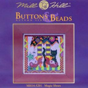 img 2 attached to 🧙 Enhance Your Halloween Spirit with Magic Shoes Halloween Beaded Cross Stitch Kit - Buttons & Beads Autumn MH145201