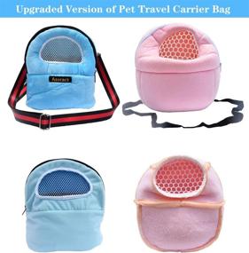 img 3 attached to 🐹 Upgraded Asoract Small Animal Bonding Hamster Carrier Bag - Portable Hedgehog Pouch for Travel with Adjustable Strap, Breathable Mesh - Ideal for Squirrel, Mice, Sugar Glider, and more