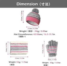 img 3 attached to Warmth and Style in One: Azarxis Kids Winter Knitted 🧣 Set - Toddler Beanies, Hat, Scarf, and Gloves for Boys and Girls