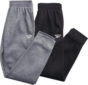 img 3 attached to 2-Pack Reebok Fleece Athletic Sweatpants for Boys - Active Joggers (Size 4-16)
