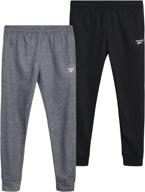 2-pack reebok fleece athletic sweatpants for boys - active joggers (size 4-16) logo