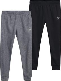img 4 attached to 2-Pack Reebok Fleece Athletic Sweatpants for Boys - Active Joggers (Size 4-16)