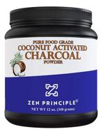 🥥 large 12 ounce coconut activated charcoal powder for teeth whitening, skin and hair rejuvenation, detox, and improved digestion. effective for accidental poisoning, bug bites, wound treatment. produced by usa-owned company, includes free scoop logo