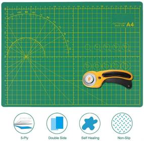 img 2 attached to 🔪 Metopets Self-Healing Cutting Mat - Dual Sided 5-Ply Fabric Cutting Board Rotary Mat for Sewing, Crafts, Art, and Quilting (11x8 Inches, A4)