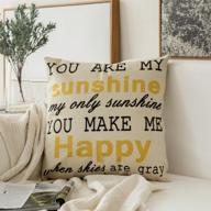 miulee you are my sunshine decorative throw pillow cover 🌞 - farmhouse linen pillowcase for couch or living room sofa (18x18 inch) логотип