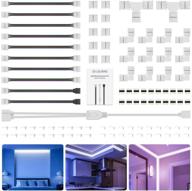 dr.liliang 4-pin rgb led light strip connectors kit - perfect fit for 5050 10mm led strips, gapless & solderless joint, multicolor strip accessories logo
