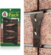 🧱 brick hook clips (4 pack) - effortless outdoor hanging solution | no drill, no nails | heavy duty brick siding clips wall hangers | fits standard brick 2-1/4" to 2-3/8" height логотип