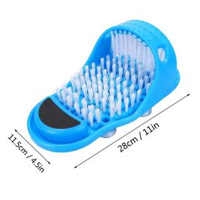 img 1 attached to 👣 Kissbuty Magic Feet Cleaner - Foot Scrubber and Massager for Effortless Spa-like Shower Experience - Easy Feet Cleaning Brush for Unisex Adults - Exfoliating Slipper, 1 Pc (Blue)
