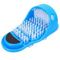 👣 kissbuty magic feet cleaner - foot scrubber and massager for effortless spa-like shower experience - easy feet cleaning brush for unisex adults - exfoliating slipper, 1 pc (blue) logo