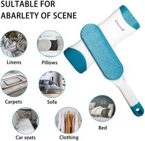 img 2 attached to 🧹 Double Sided Furniture Lint Remover Brushes - 2 Pack | Self Cleaning Brushes for Lint, Pet Hair Remover | Hair Catcher Brushes for Furniture, Clothes, Sofa, Carpet