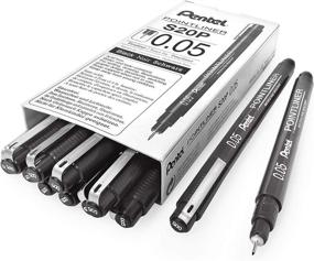 img 4 attached to Pentel Arts Pointliner Fine Tip Drawing Pen, 0.05mm, Black Ink, Box of 12 Pens (S20P-05A)