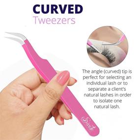 img 1 attached to SIVOTE Lash Tweezers: Enhance Eyelash Extensions with Volume, Isolation & Classic Lashes - 3 Pack, Pink!