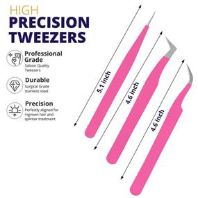 img 3 attached to SIVOTE Lash Tweezers: Enhance Eyelash Extensions with Volume, Isolation & Classic Lashes - 3 Pack, Pink!