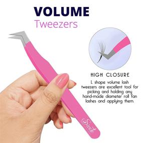 img 2 attached to SIVOTE Lash Tweezers: Enhance Eyelash Extensions with Volume, Isolation & Classic Lashes - 3 Pack, Pink!