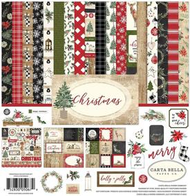 img 1 attached to 🎄 Carta Bella Paper Company Christmas Collection Kit - Festive Red, Green, Black, and Tan papers