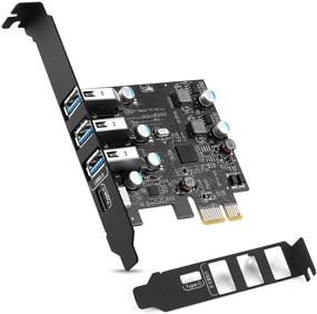 img 4 attached to 🔌 PCI-E to USB 3.0 Type C +3 Type A Expansion Card - USB 3.0 4-Port Express Card Desktop with UASP Support, Low Profile Bracket - Compatible with Windows, MAC, Pro, Linux