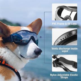 img 2 attached to NAMSAN Dog Goggles: Medium to Large Dog UV Sunglasses - Windproof, Anti-Dust, Snowproof Pet Glasses with Elastic Straps