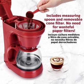 img 1 attached to ☕ Holstein Housewares 5-Cup Compact Coffee Maker in Red: Convenient, User-Friendly, with Auto Pause & Serve Functions