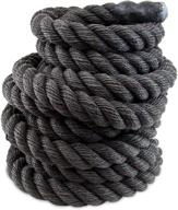 🏋️ crown sporting goods xl battle ropes – thick and durable 2.5" poly dacron rope with rubber grips, wide 8" circumference training rope, high-quality fitness equipment for home, office, and professional gyms logo