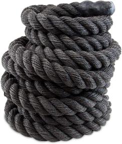 img 4 attached to 🏋️ Crown Sporting Goods XL Battle Ropes – Thick and Durable 2.5" Poly Dacron Rope with Rubber Grips, Wide 8" Circumference Training Rope, High-Quality Fitness Equipment for Home, Office, and Professional Gyms