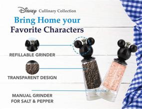 img 2 attached to Disney Minnie & Mickey Mouse Salt Pepper Grinder Set – Disney Mills, Set of 2 – Ideal for Tabletop – Easy Fill, Clear Plastic/Black