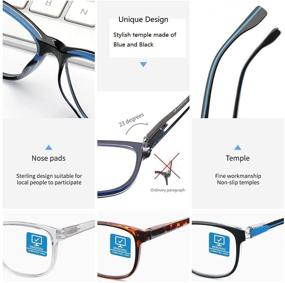 img 3 attached to 👓 K KENZHOU Blue Light Glasses for Women- Computer Glasses Blue Light Blocking- Blue Blocker Men/Women- Square Eyeglasses, Anti Blue Ray/ Anti Eye Strain (Blue)